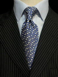 MonsterTie Printed D-Ring Snaffle Navy Necktie