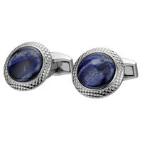 Sodalite blue Bulleye Semi Precious cufflinks