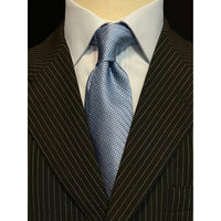 Lanvin Woven Sky Blue Herringbone Cravatta Necktie