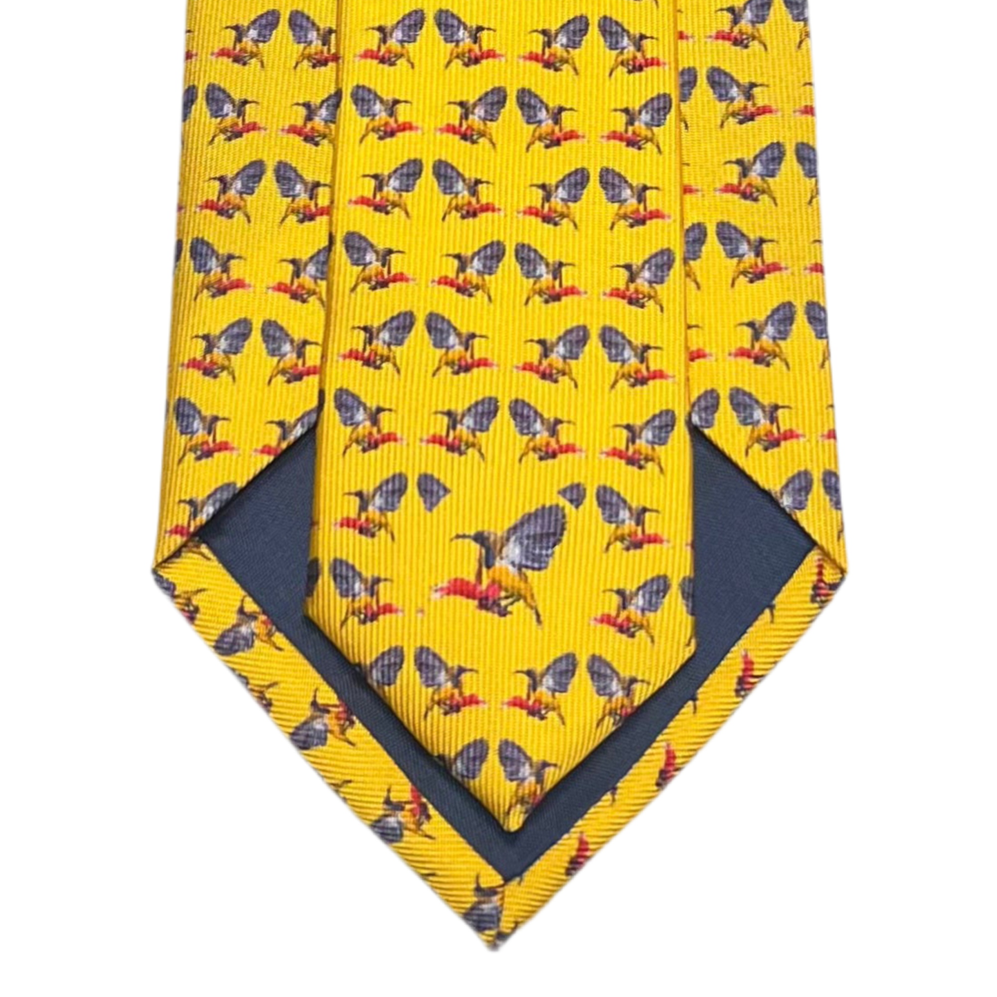 MonsterTie printed Sunbird Yellow Cravatta