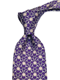 MonsterTie Printed D-Ring Snaffle Bits Purple Necktie