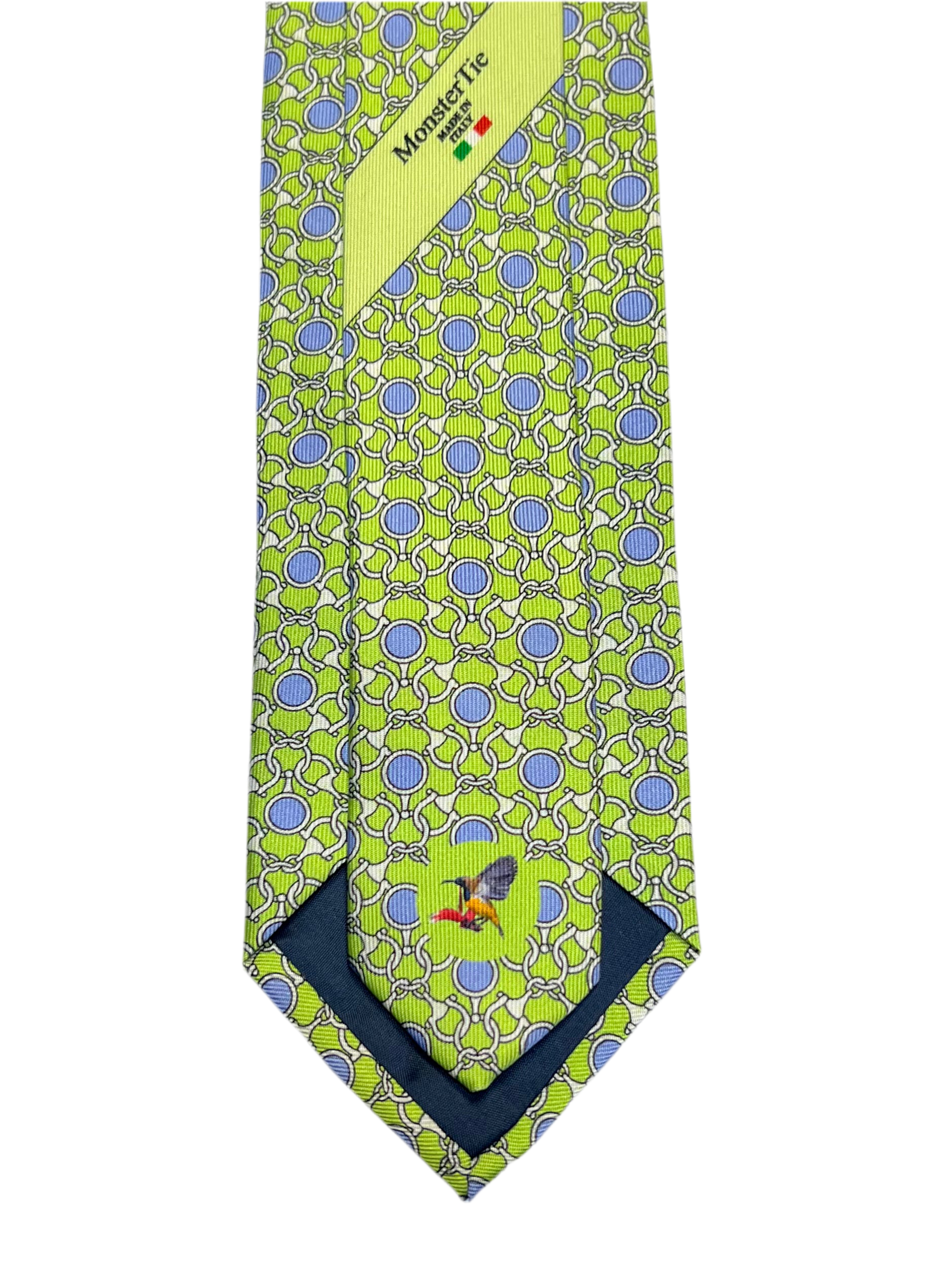 MonsterTie Printed D-Ring Snaffle Bits Green Necktie