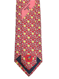 MonsterTie Printed D-Ring Snaffle Bits Red Yellow Necktie