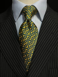 MonsterTie Printed D-Ring Snaffle Green Necktie