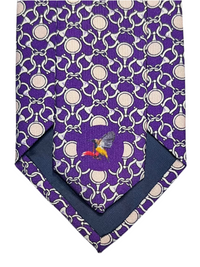 MonsterTie Printed D-Ring Snaffle Bits Purple Necktie