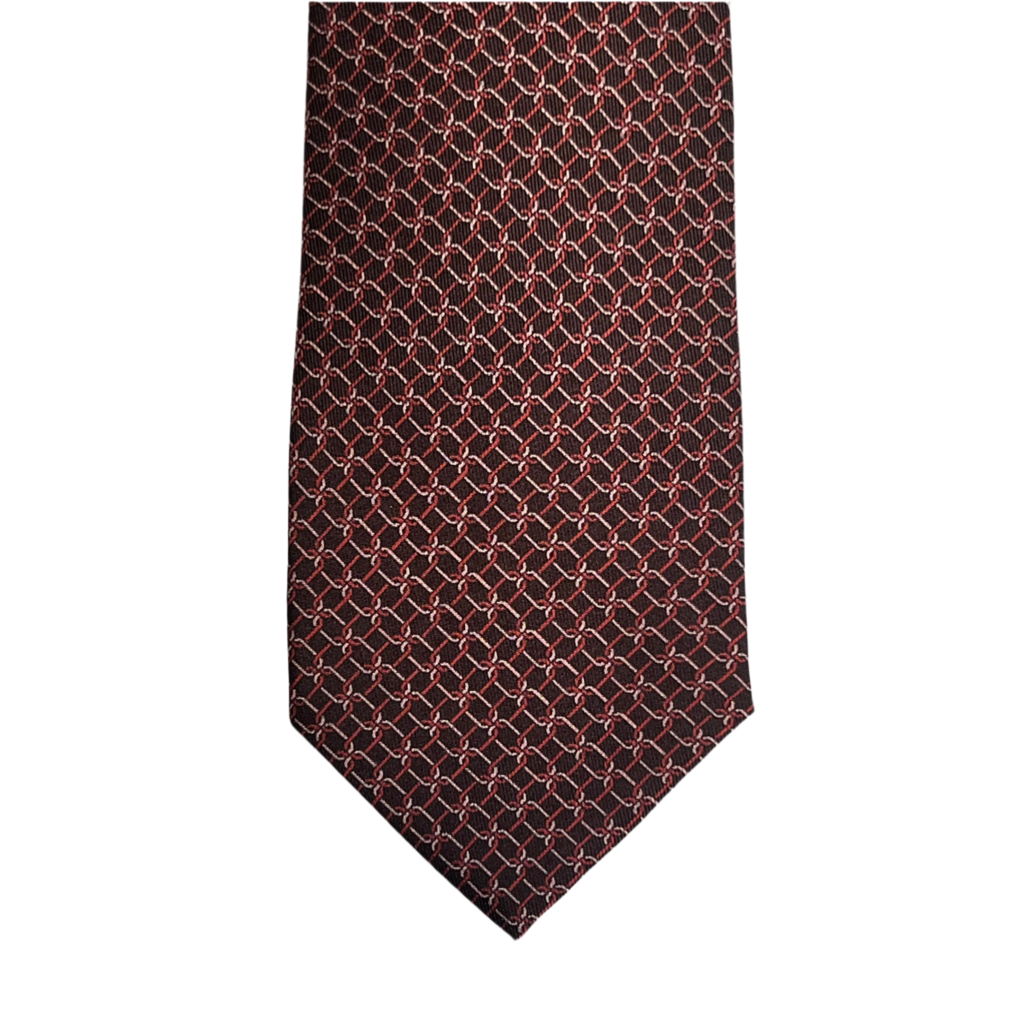 Lanvin Printed Burgundy Ring Cravatta Necktie