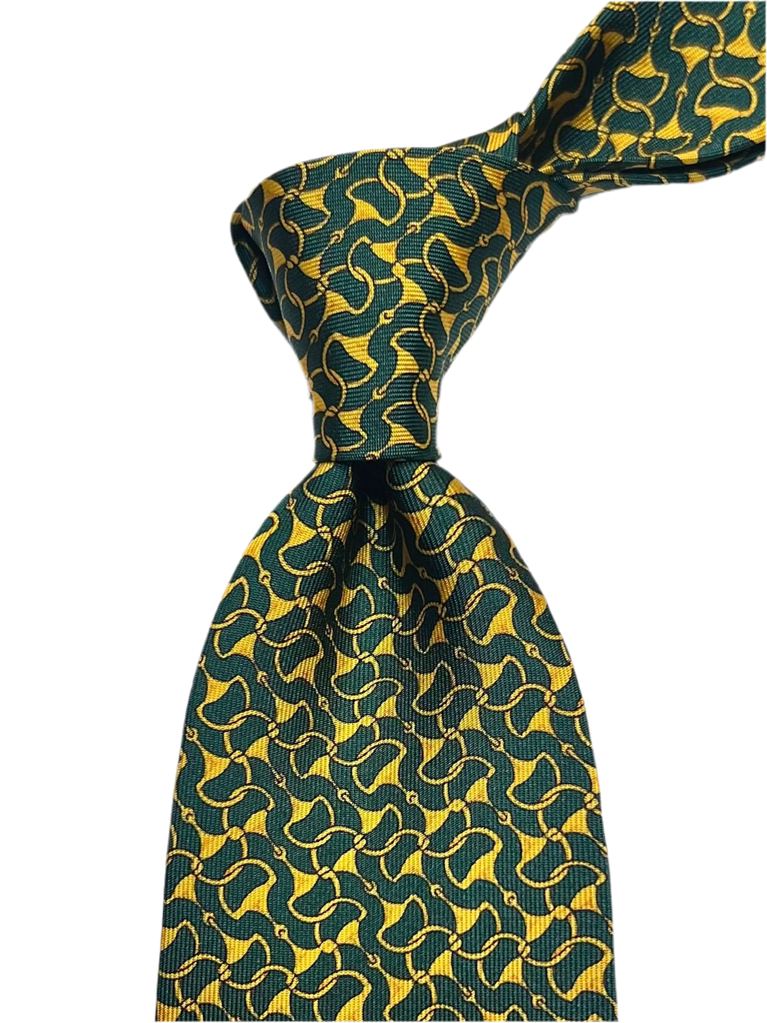 MonsterTie Printed D-Ring Snaffle Green Necktie