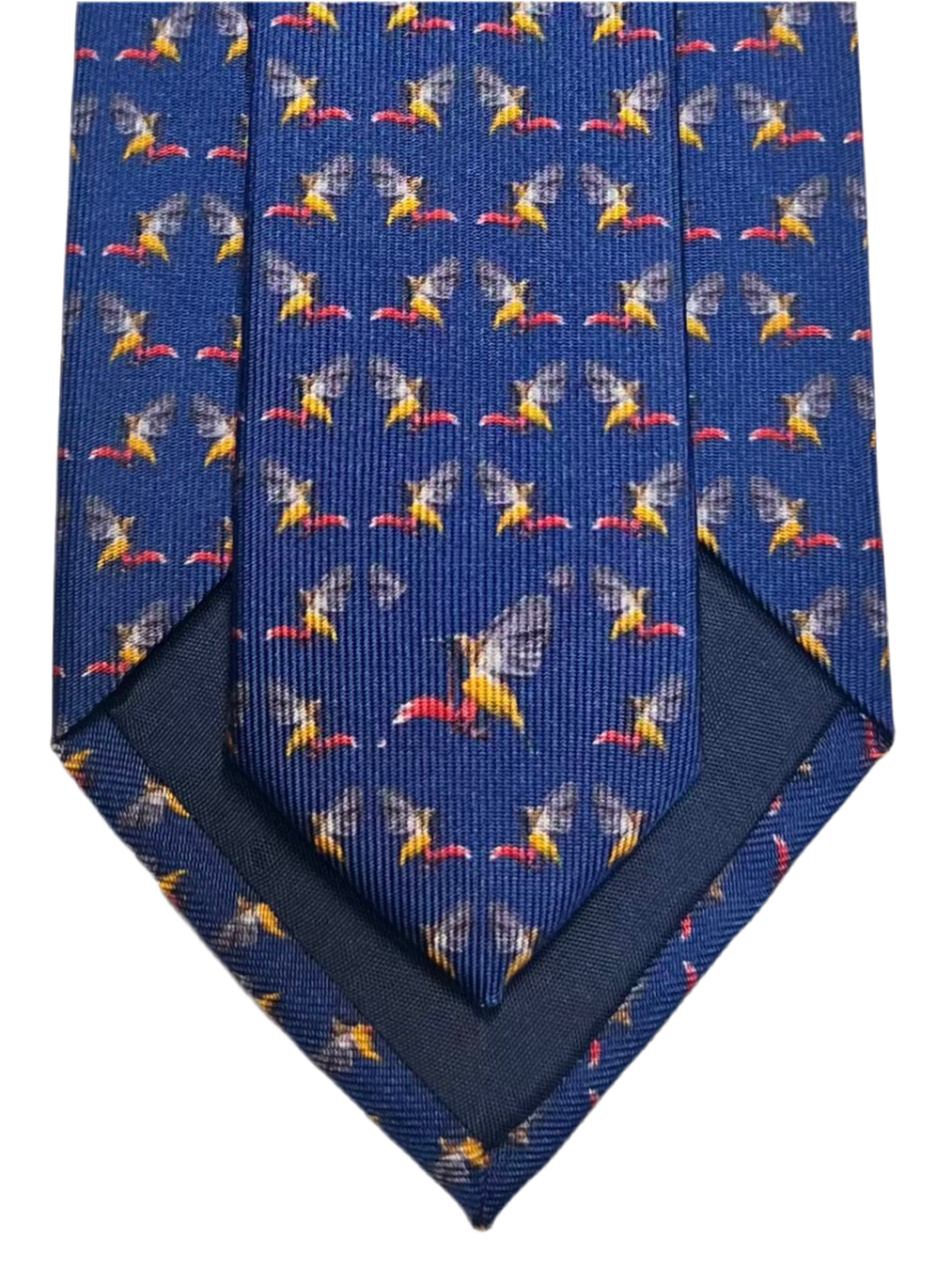 MonsterTie printed Sunbird Navy Cravatta