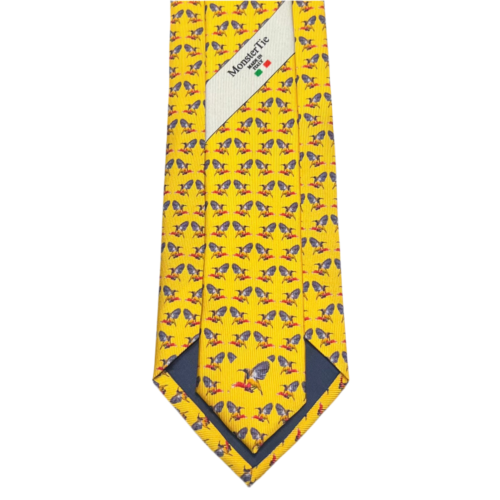 MonsterTie printed Sunbird Yellow Cravatta