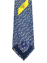 MonsterTie Printed D-Ring Snaffle Navy Necktie