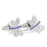 MarZthomson Dragonfly Cufflinks with Clear Crystals (Online Exclusive)
