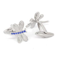 MarZthomson Dragonfly Cufflinks with Clear Crystals (Online Exclusive)