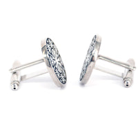 MarZthomson Red Enamel Round Floral Cufflinks (Online Exclusive)