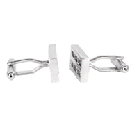 Silver Rectabgle Grill Cufflinks