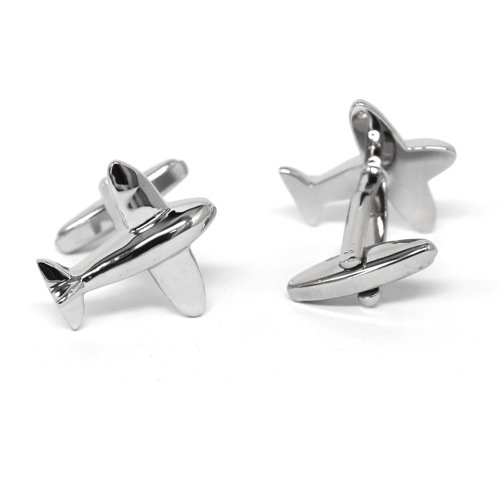 MarZthomson Aeroplane/Airplane Cufflinks in Silver (Online Exclusive)