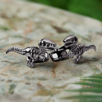 Azthom Dinosaur Bone in Gunmetal Cufflinks