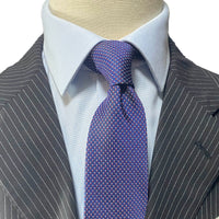 OroTie Jacquare Blue Background with white and Red small Square