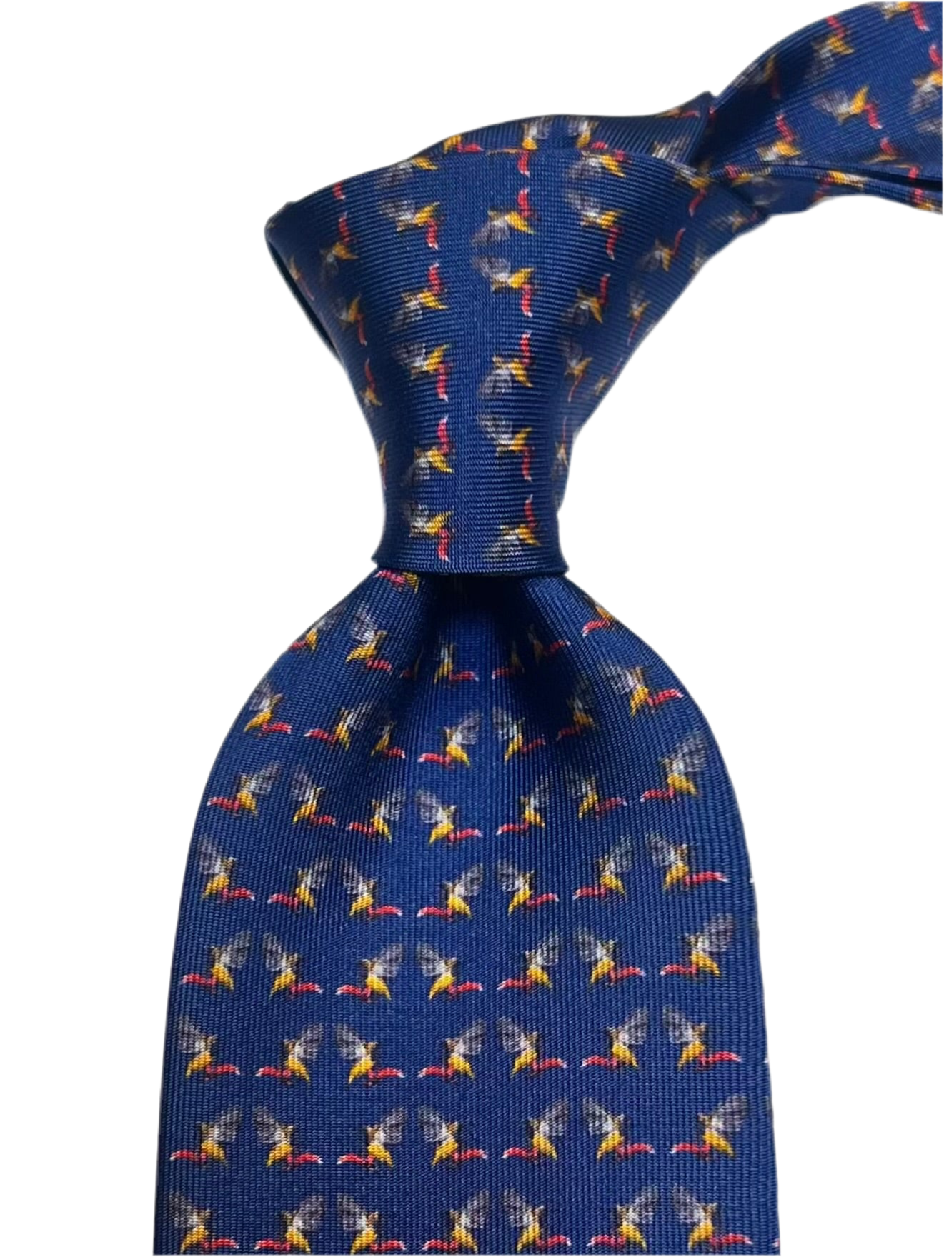 MonsterTie printed Sunbird Navy Cravatta