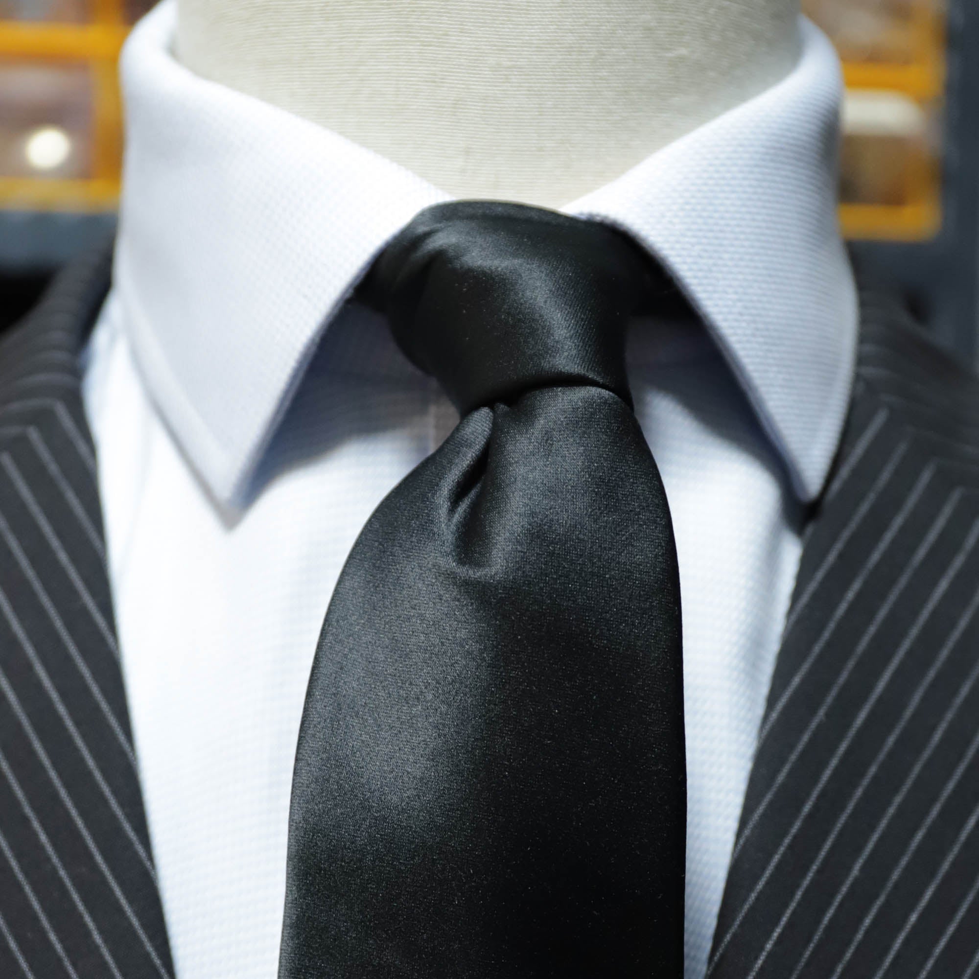 Ceremony Satin Black and White Ties 8cm