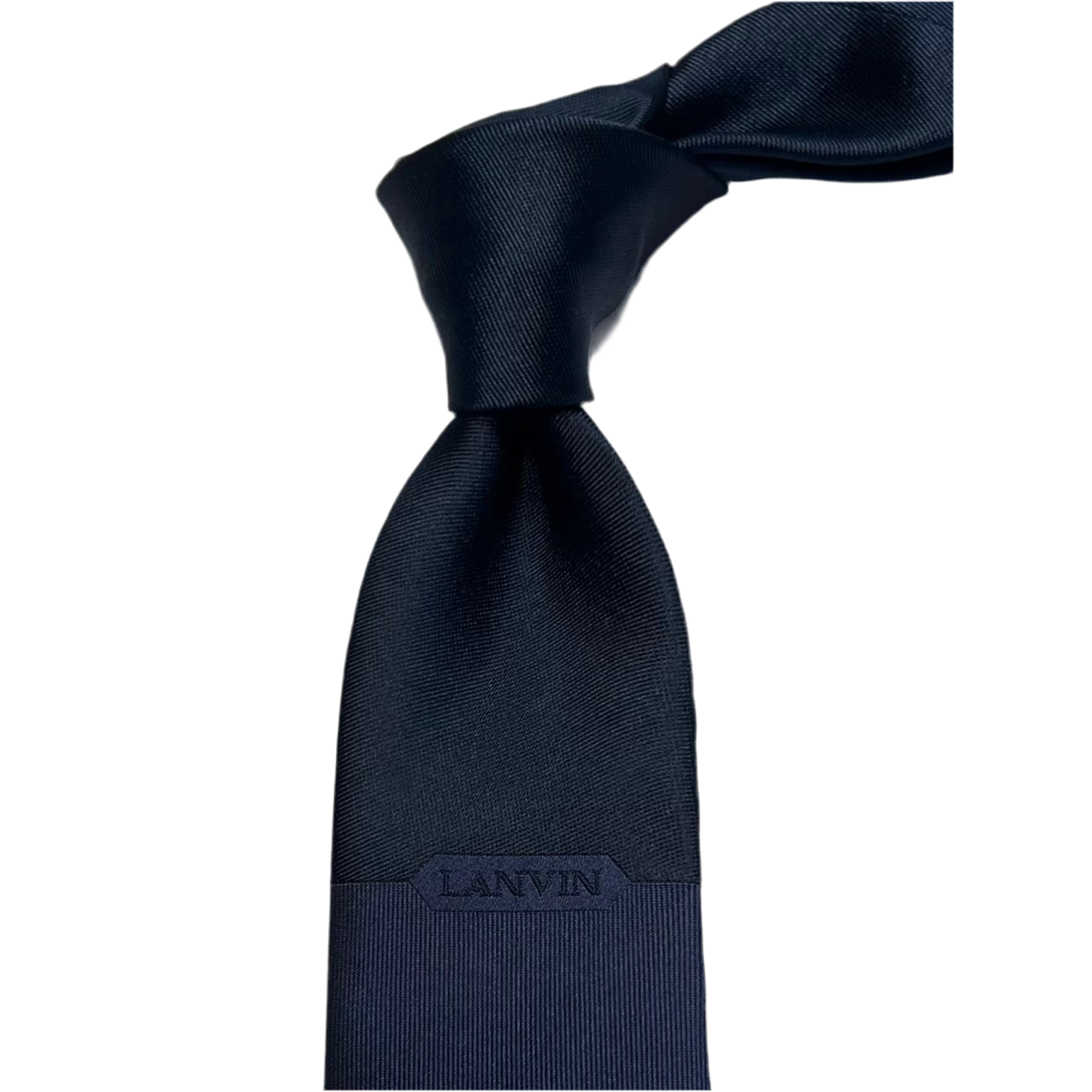 Lanvin Blue Navy Logo Cravatta