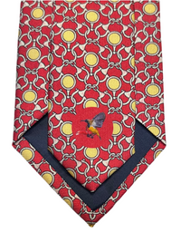MonsterTie Printed D-Ring Snaffle Bits Red Yellow Necktie