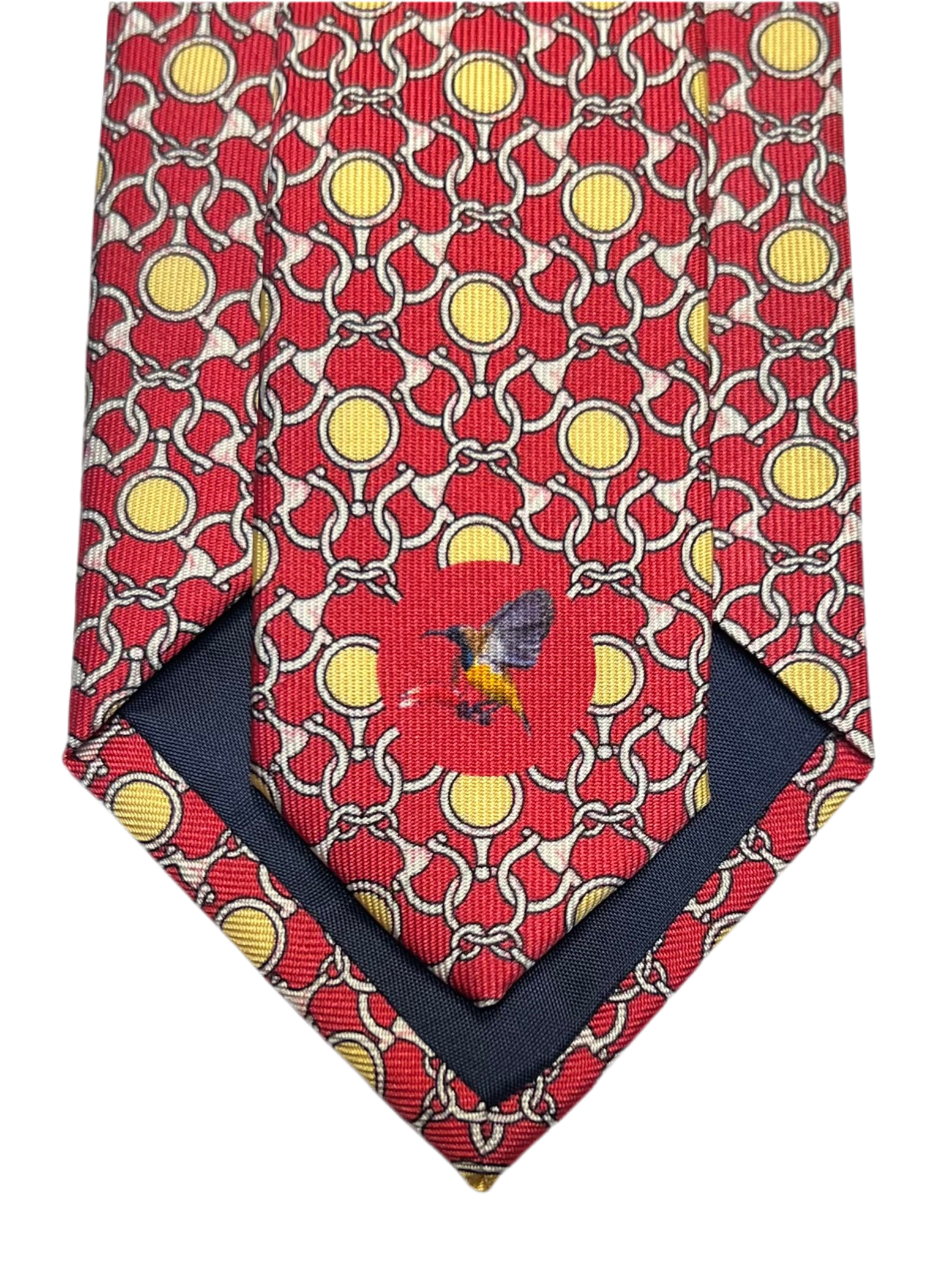 MonsterTie Printed D-Ring Snaffle Bits Red Yellow Necktie