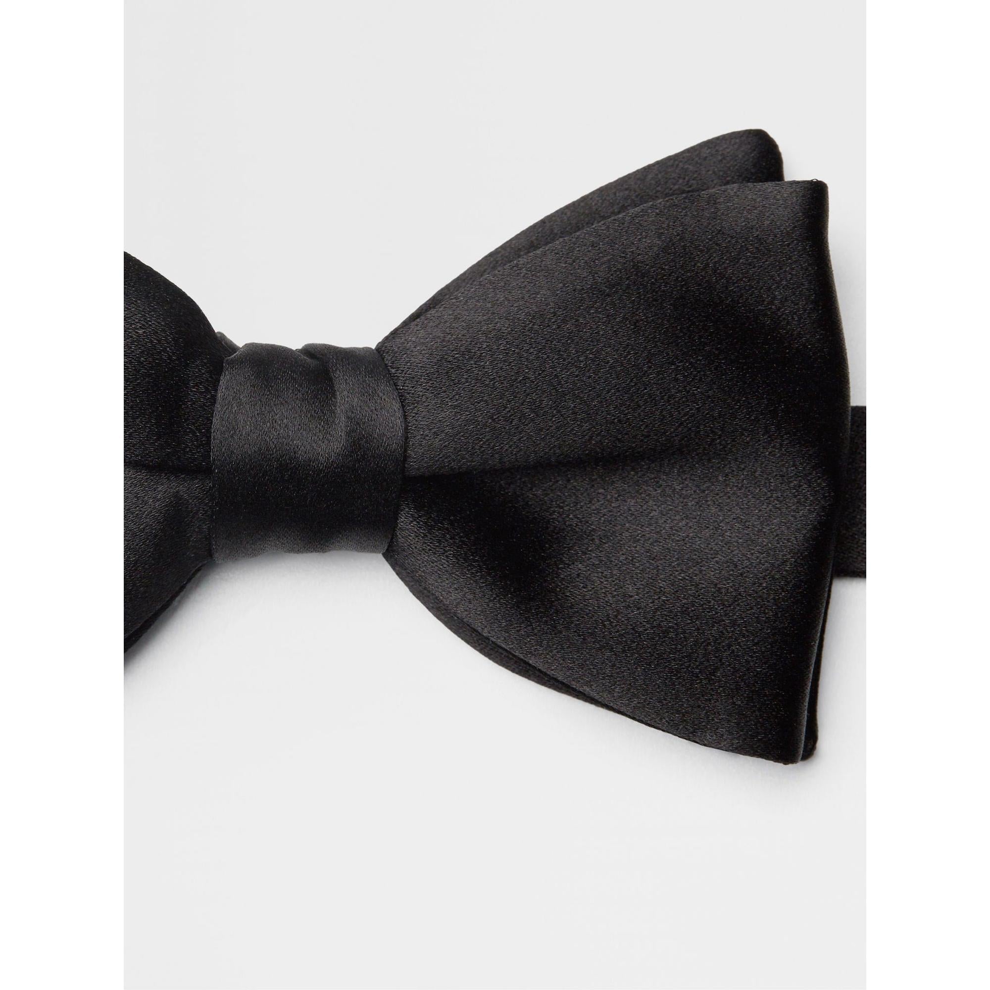 ZEGNA Silk Self Black Bow Ties