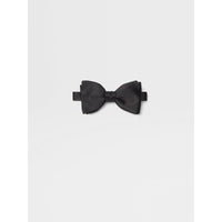 ZEGNA Silk Self Black Bow Ties