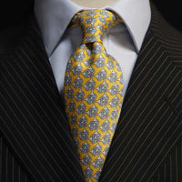 MonsterTie Printed Eggbutt snaffle Yellow Necktie
