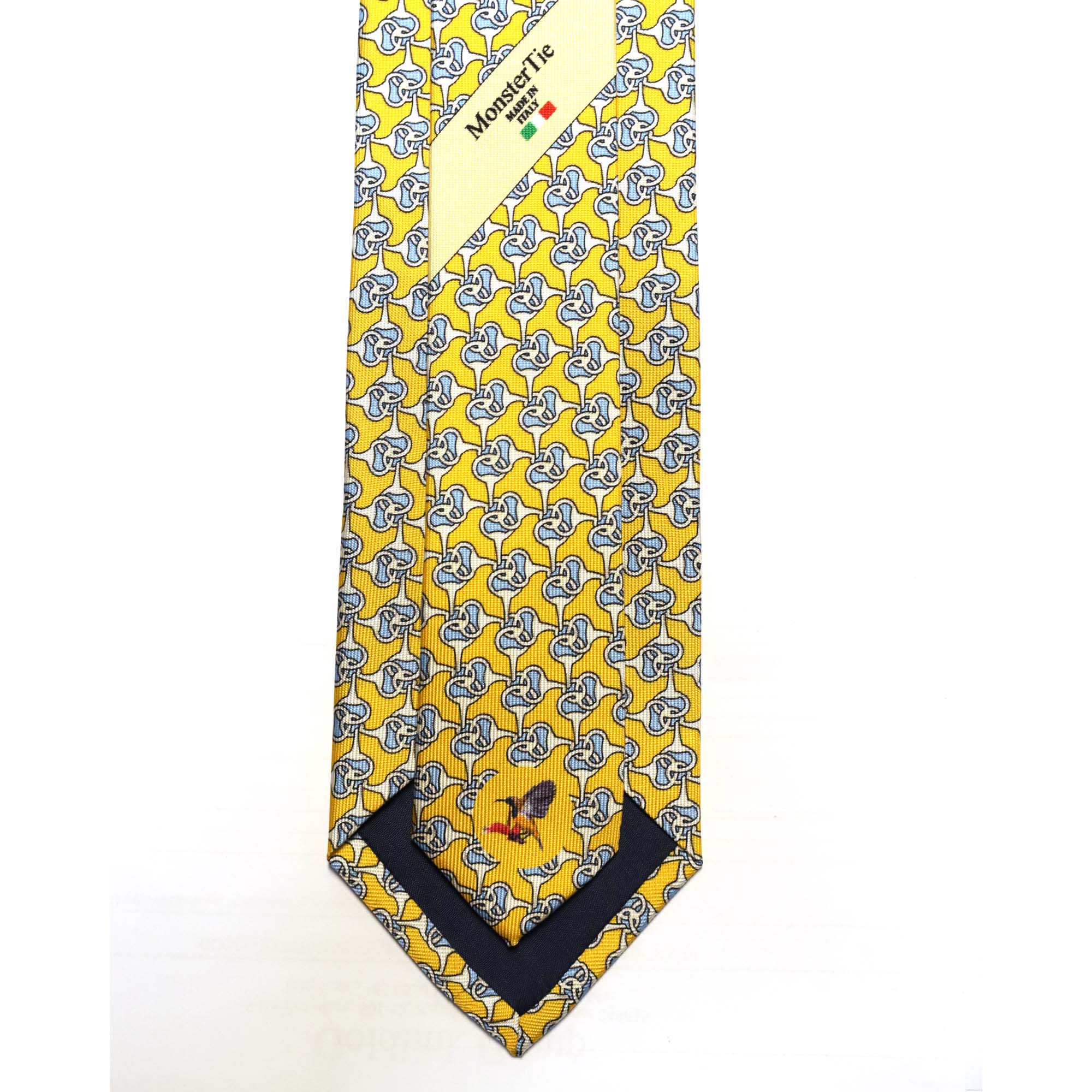 MonsterTie Printed Eggbutt snaffle Yellow Necktie