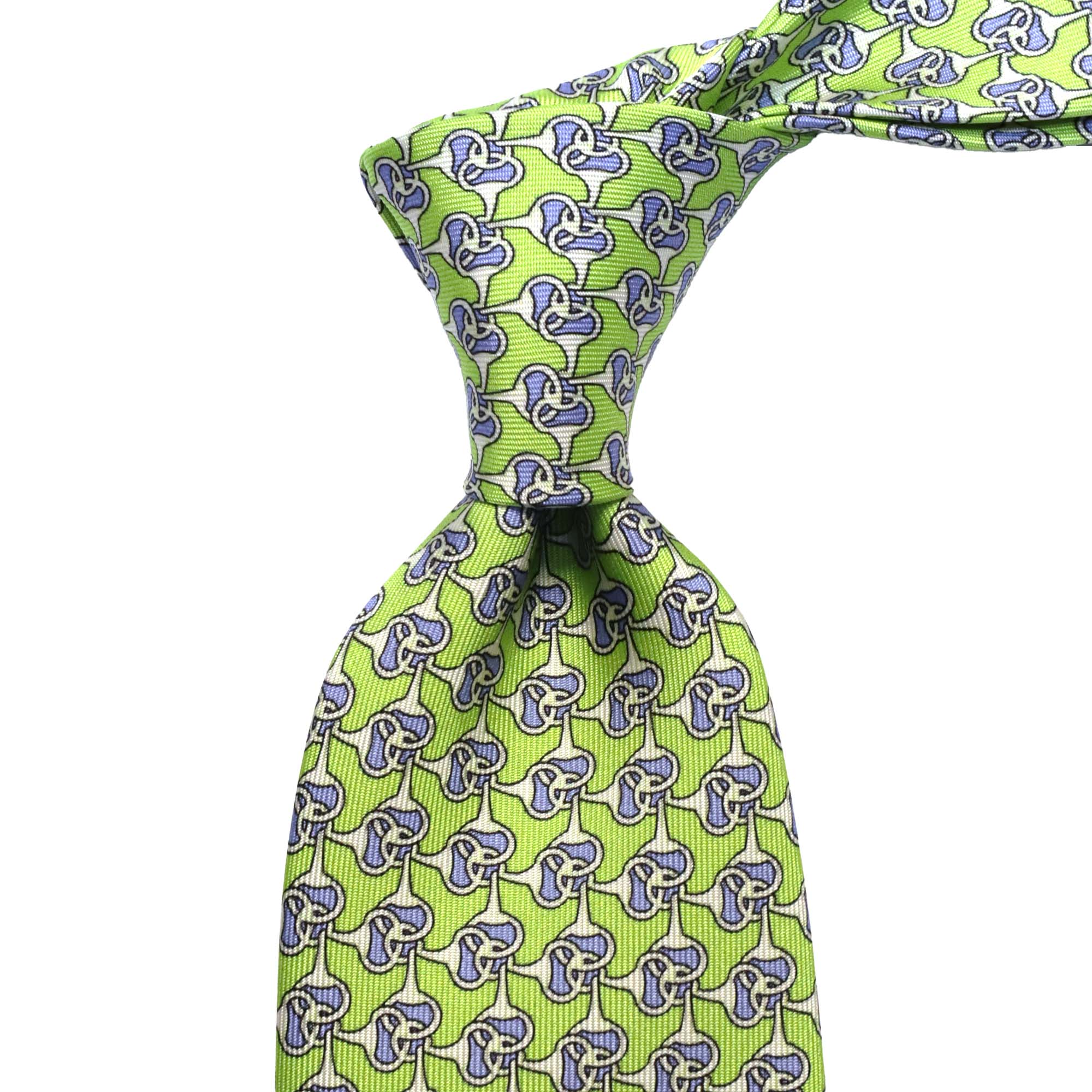 MonsterTie Printed Eggbutt snaffle Green Necktie