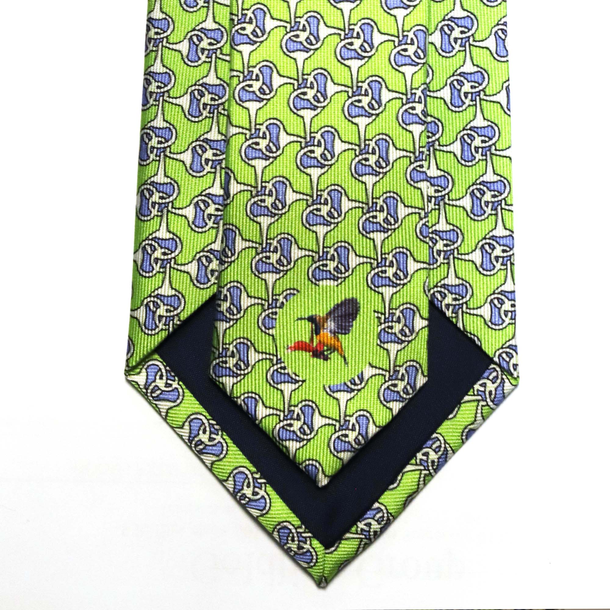 MonsterTie Printed Eggbutt snaffle Green Necktie