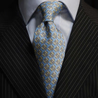 MonsterTie Printed Eggbutt snaffle Light Blue Necktie