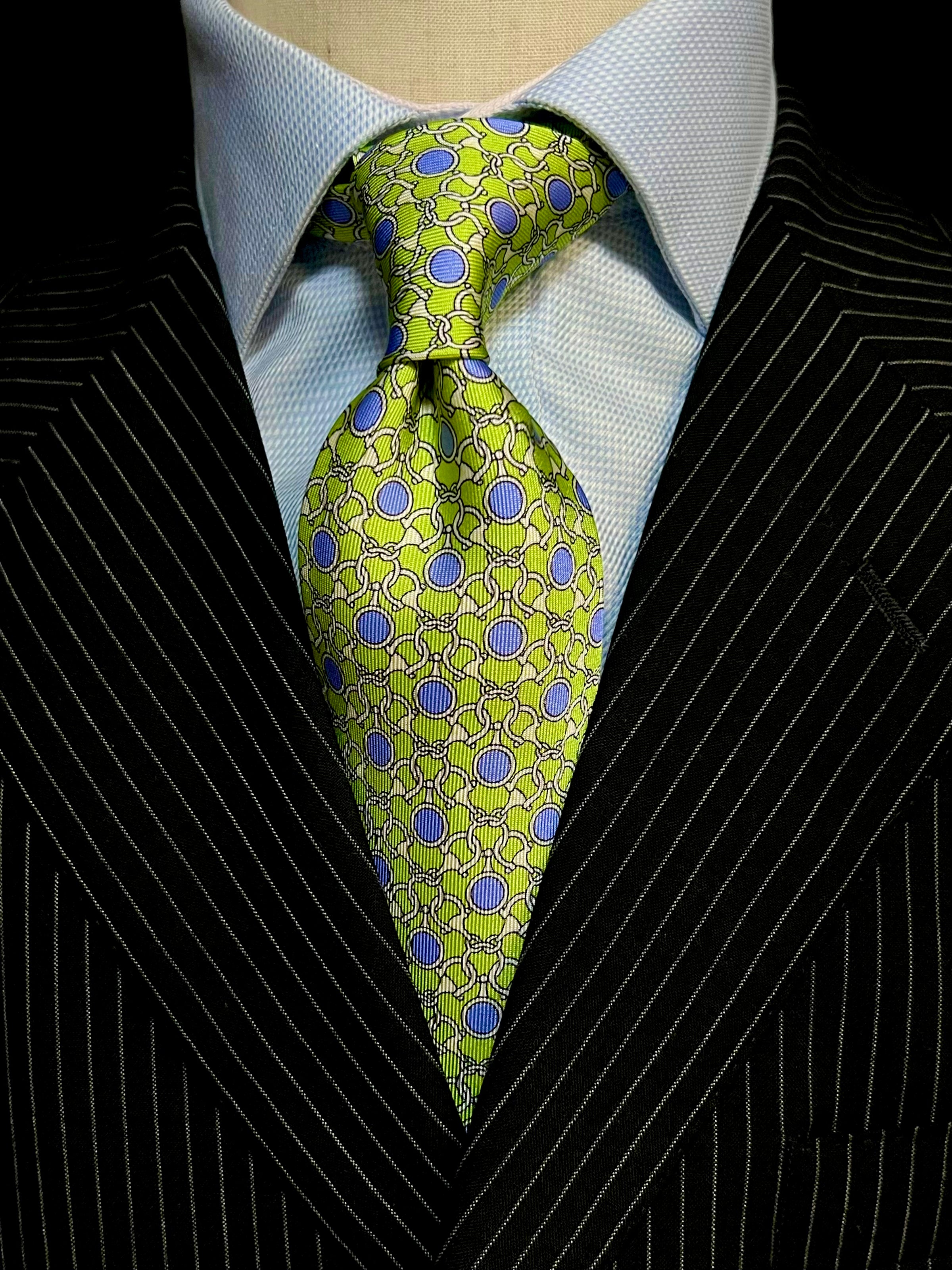 MonsterTie Printed D-Ring Snaffle Bits Green Necktie