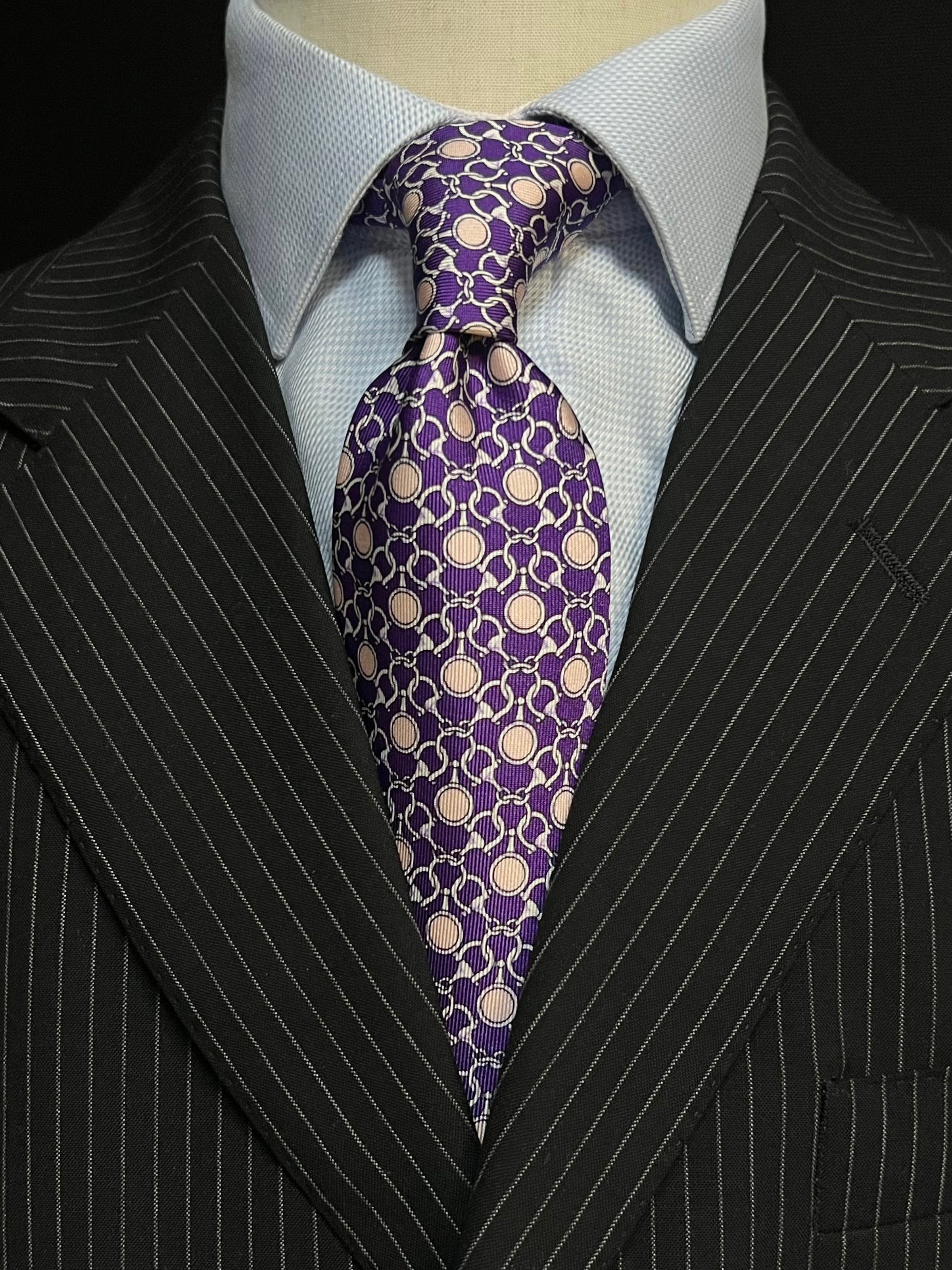 MonsterTie Printed D-Ring Snaffle Bits Purple Necktie