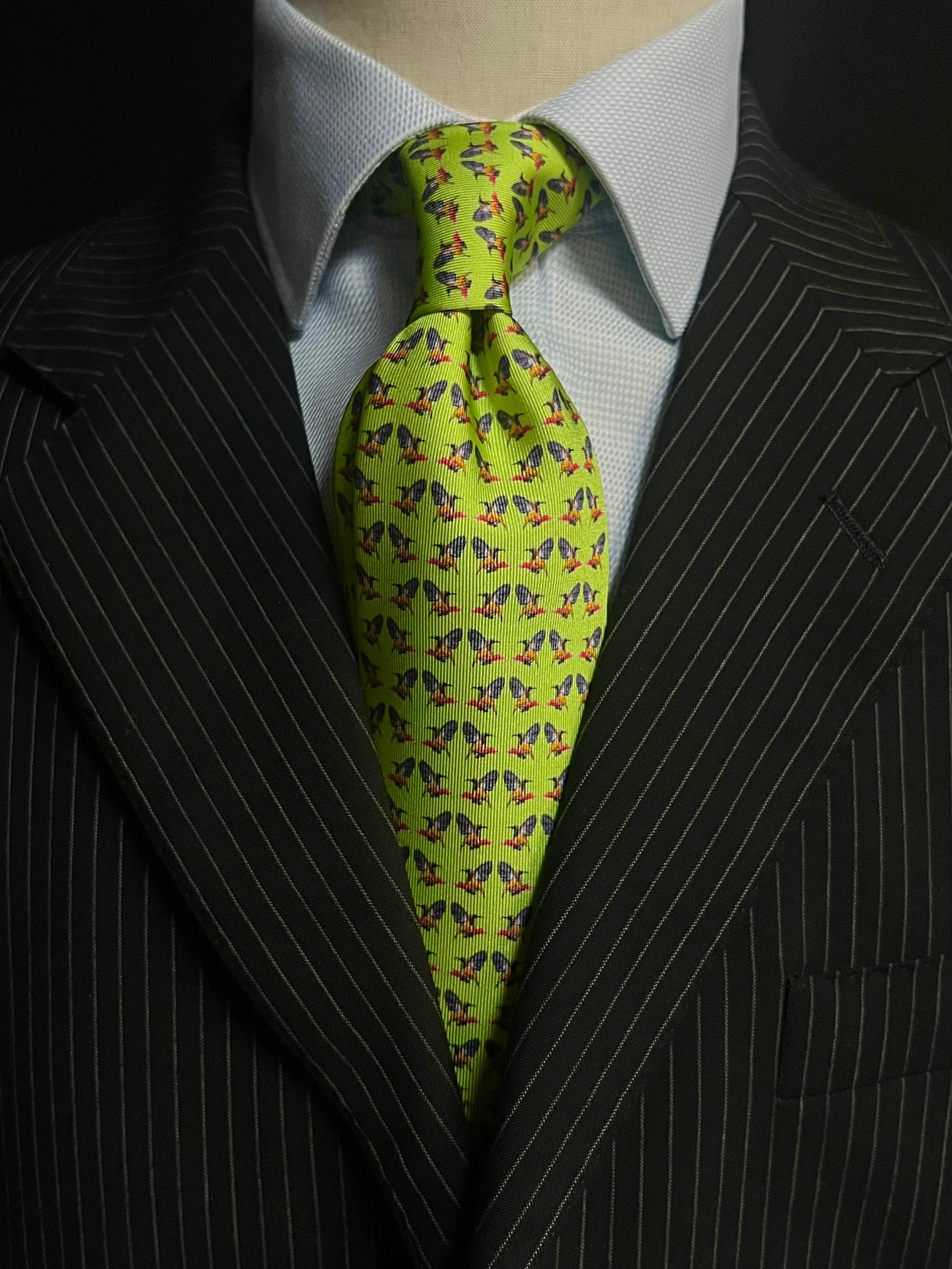 MonsterTie Printed Sunbird Green Cravatta