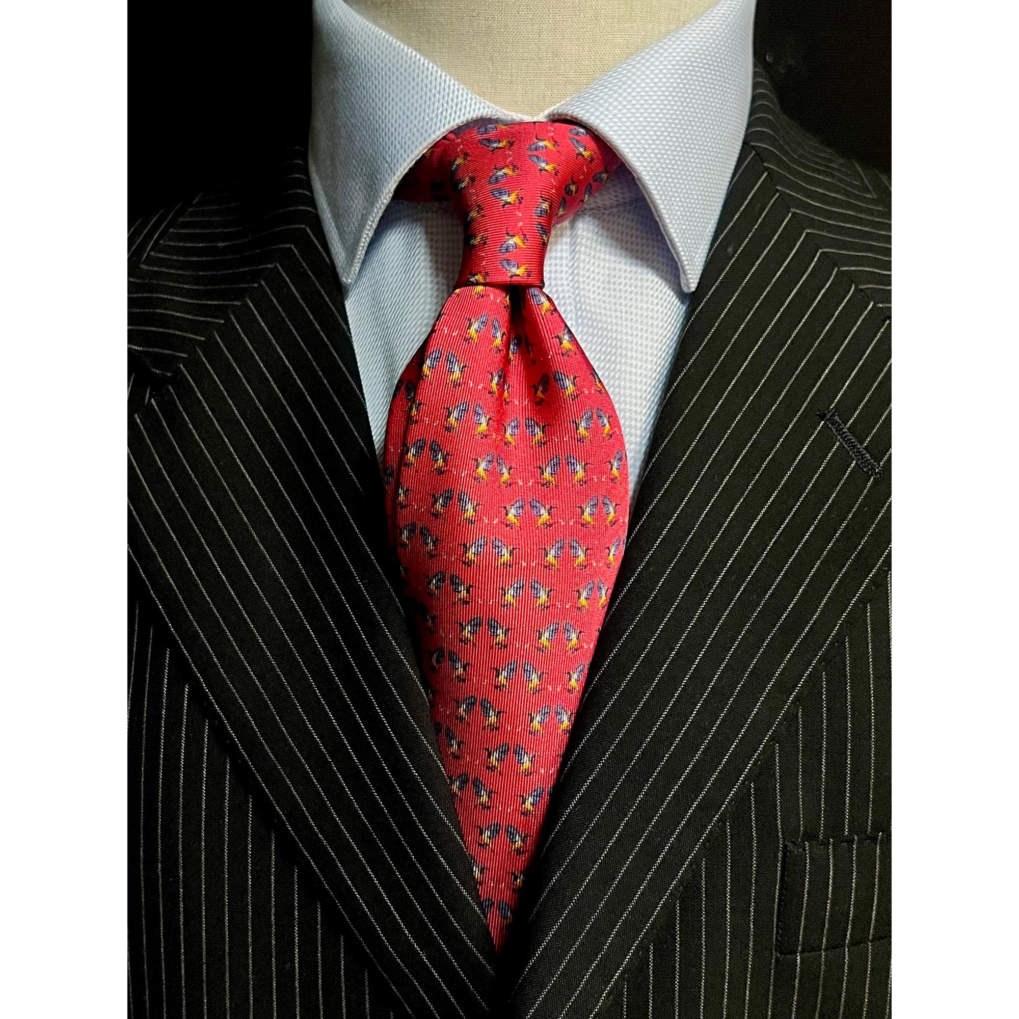 MonsterTie Printed Sunbird Red Cravatta
