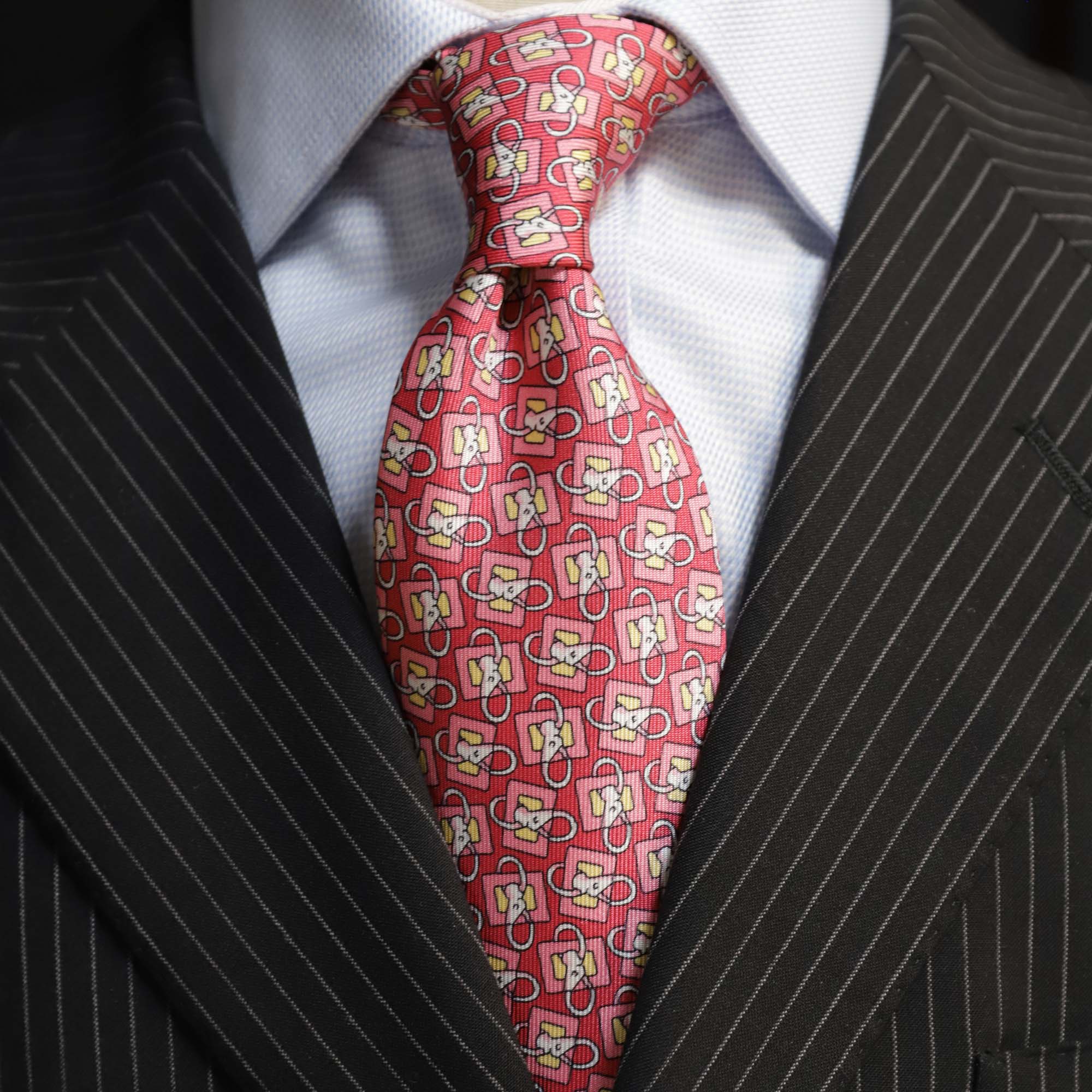 MonsterTie Printed Lunge Rein Pink Necktie