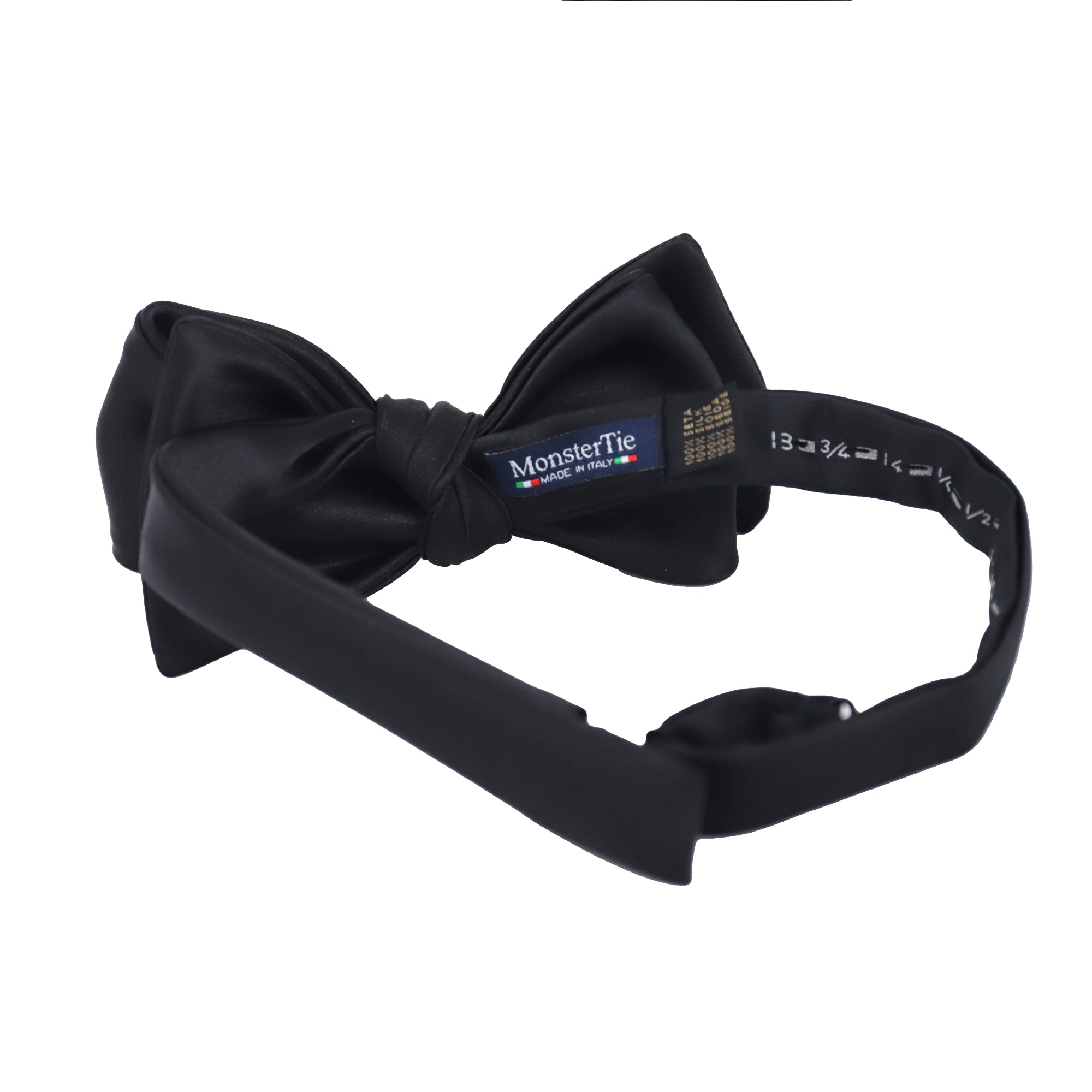 MonsterTie Self Bow Tie - Black satin