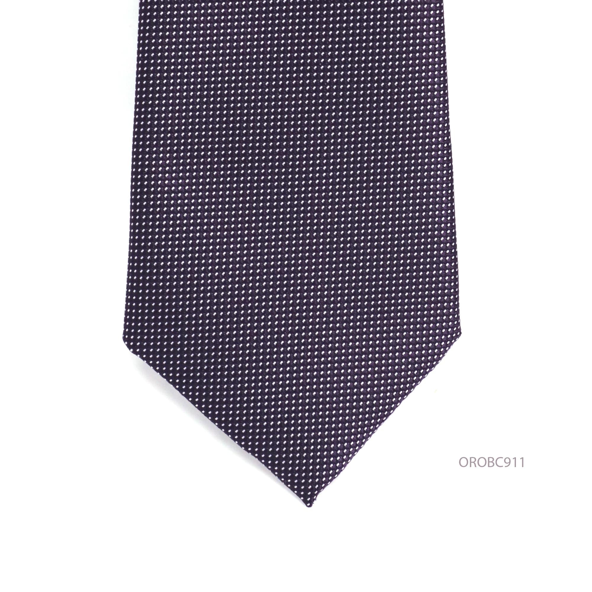 Purple with little white dot Woven Tie