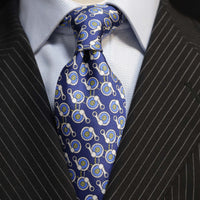MonsterTie Printed Ring Rope Round Navy Necktie