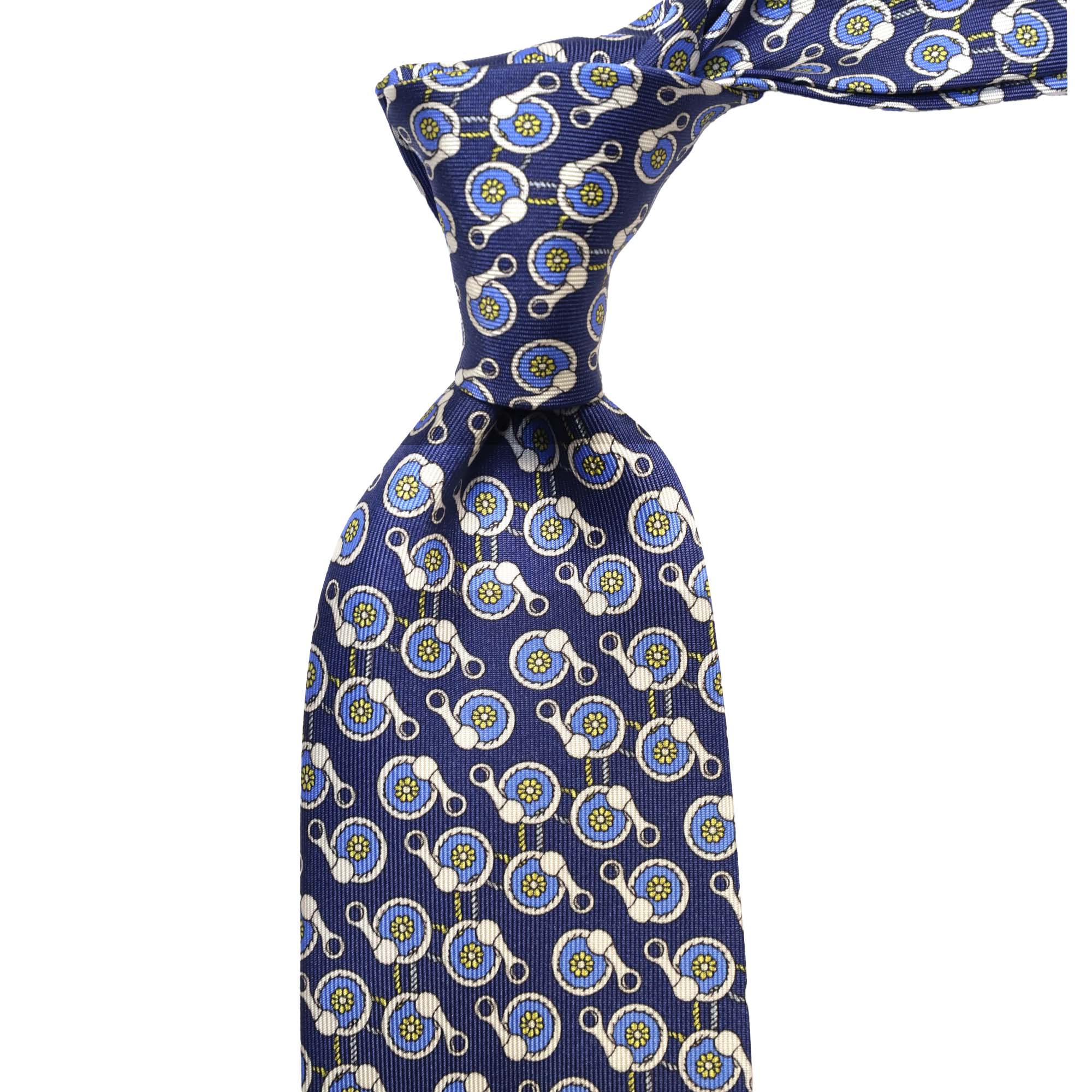 MonsterTie Printed Ring Rope Round Navy Necktie