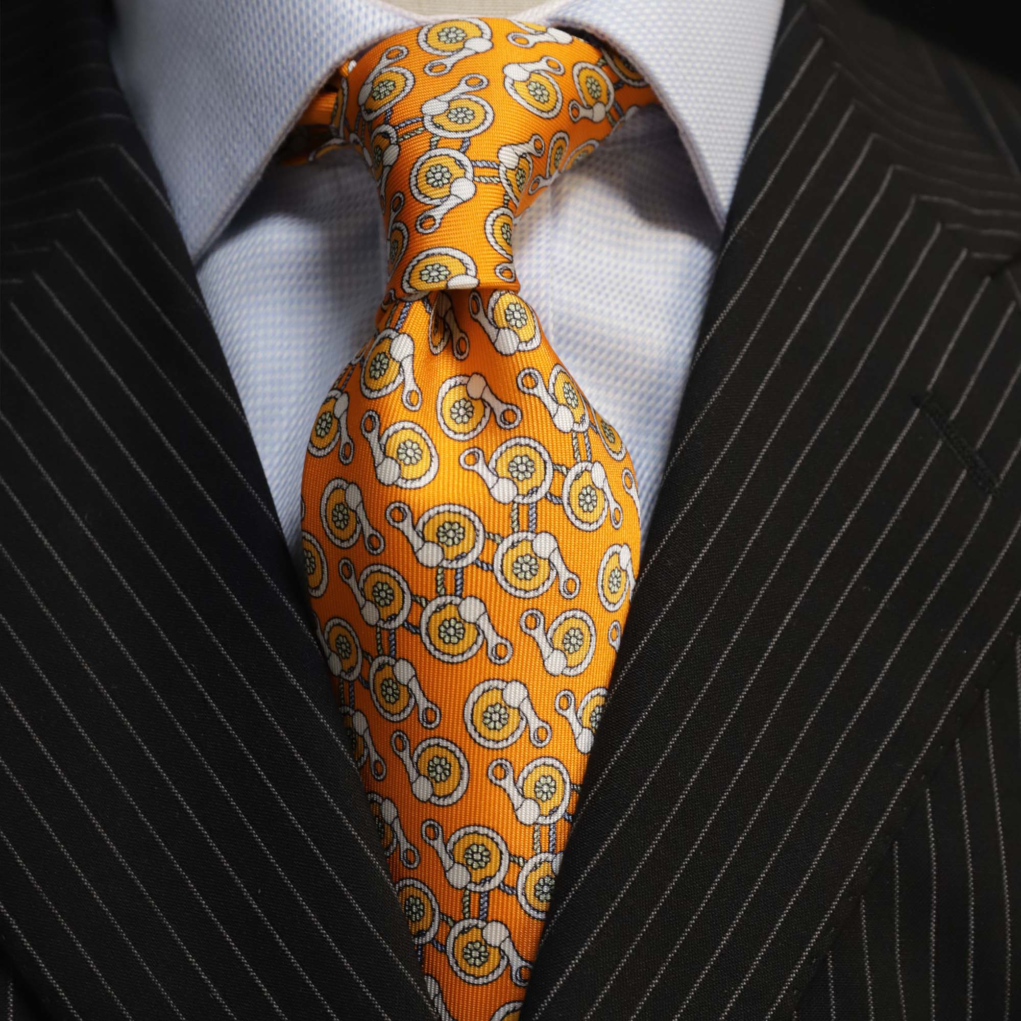 MonsterTie Printed Ring Rope Round orange Necktie