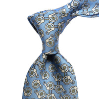 MonsterTie Printed Ring Rope Round Light BlueNecktie