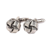 Ribbed Knot in Silver Cufflinks (Online Exclusive)