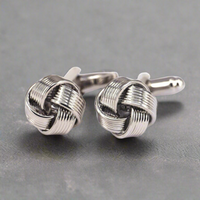 Ribbed Knot in Silver Cufflinks (Online Exclusive)