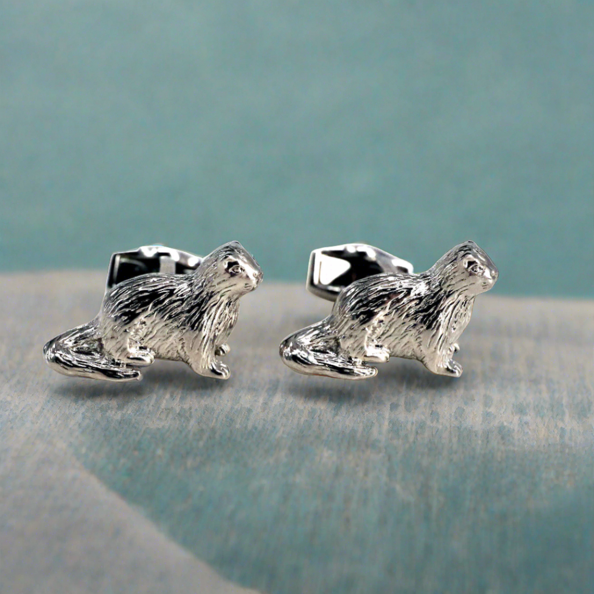 Silver Otter Cufflinks