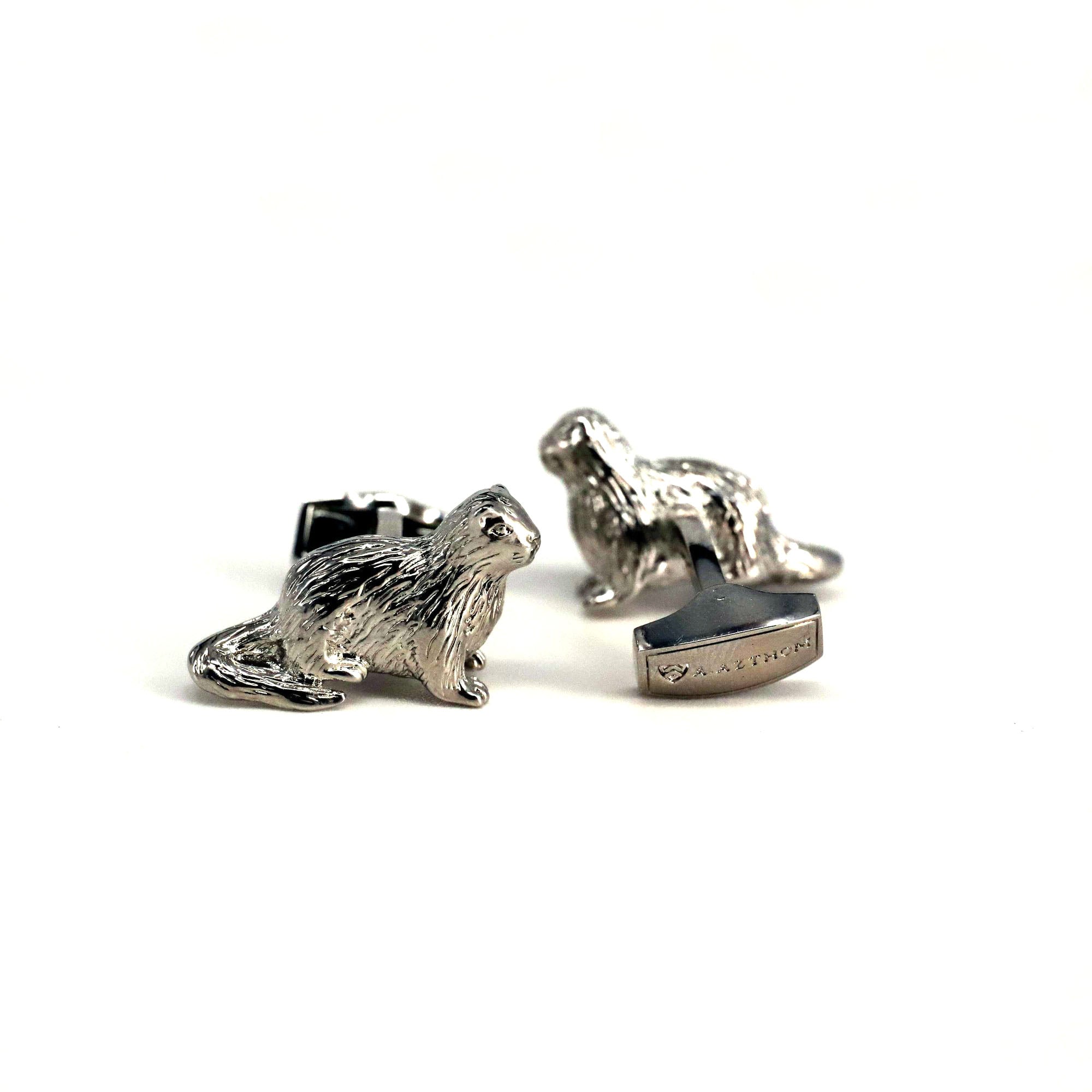 Silver Otter Cufflinks