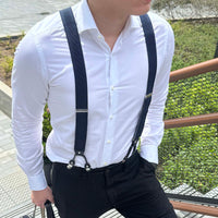 Orobianco L’unique Solid stripe Grey Suspender