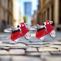 Vespa 袖扣,红色 M 踏板车袖扣